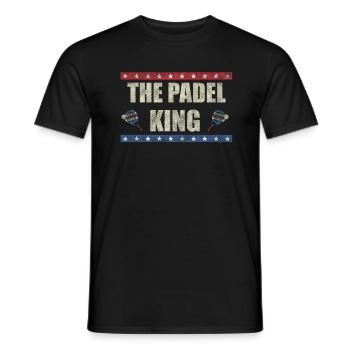 The Padel King America Flag Padel Player Paddle - Men's T-Shirt - black - Front - AI Model Male 178 light (178cm)