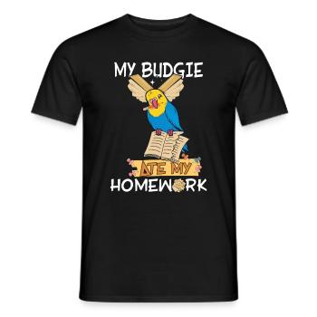 La perruche a mangé mes devoirs - T-shirt homme - noir - Devant - AI Model Male 178 light (178cm)