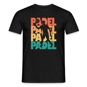 Retro Padel Sportler Padelsport Padelspieler - Männer T-Shirt - Schwarz - Vorne - AI Model Male 178 light (178cm)