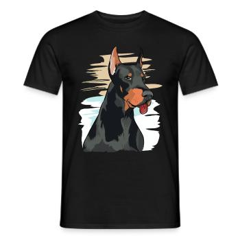 Doberman Pinscher Dog Lovers Art work Design - Men's T-Shirt - black - Front - AI Model Male 178 light (178cm)