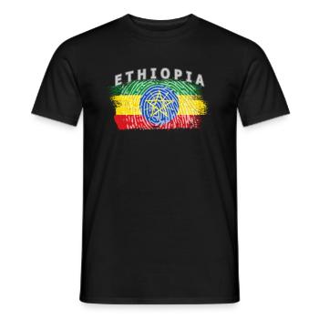 Ethiopia flag vintage gift - Men's T-Shirt - black - Front - AI Model Male 178 light (178cm)