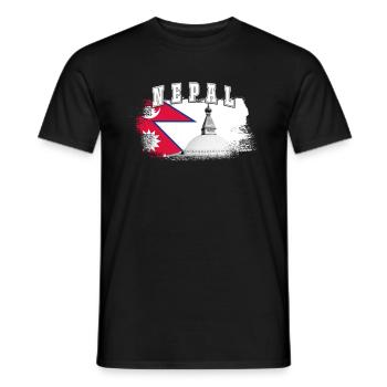 Népal Drapeau de Katmandou Asie - T-shirt homme - noir - Devant - AI Model Male 178 light (178cm)