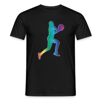 Basketball girl player - Men's T-Shirt - black - Front - AI Model Male 178 light (178cm)