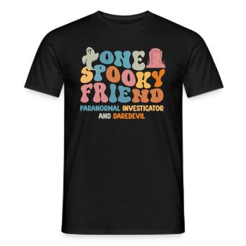 One Spooky Friend Retro Halloween Costume - Männer T-Shirt - Schwarz - Vorne - AI Model Male 178 light (178cm)