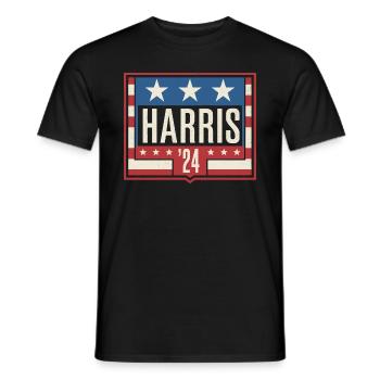 Harris 2024 Vintage Election Patriotic Campaign - Men's T-Shirt - black - Front - AI Model Male 178 light (178cm)