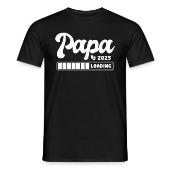 Papa 2025 loading - Schwangerschaft - Geschenk - Männer T-Shirt - Schwarz - Vorne - AI Model Male 178 light (178cm)