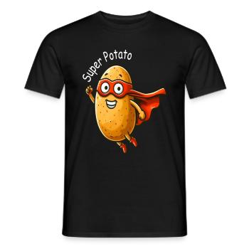 Potato Super Hero - Men's T-Shirt - black - Front - AI Model Male 178 light (178cm)