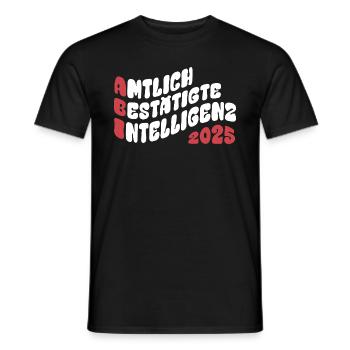 Amtlich bestätigte Intelligenz - Abi 2025 - Männer T-Shirt - Schwarz - Vorne - AI Model Male 178 light (178cm)