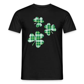 3 Shamrocks en tartan irlandais de la Saint-Patrick - T-shirt homme - noir - Devant - AI Model Male 178 light (178cm)