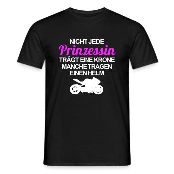 Motorradfahrerin Bikerin Prinzessin Motorrad Bike - Männer T-Shirt - Schwarz - Vorne - AI Model Male 178 light (178cm)