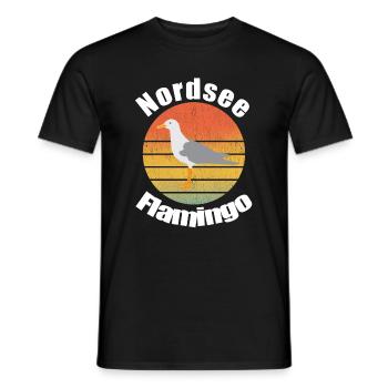 Nordsee Flamingo Möwe Moin Vogel Norddetuschland - Männer T-Shirt - Schwarz - Vorne - AI Model Male 178 light (178cm)