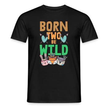 Born two be wild 2er Geburtstag Geschenk - Männer T-Shirt - Schwarz - Vorne - AI Model Male 178 light (178cm)