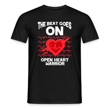 The beat goes on open heart surgery Warrior Heart - Men's T-Shirt - black - Front - AI Model Male 178 light (178cm)