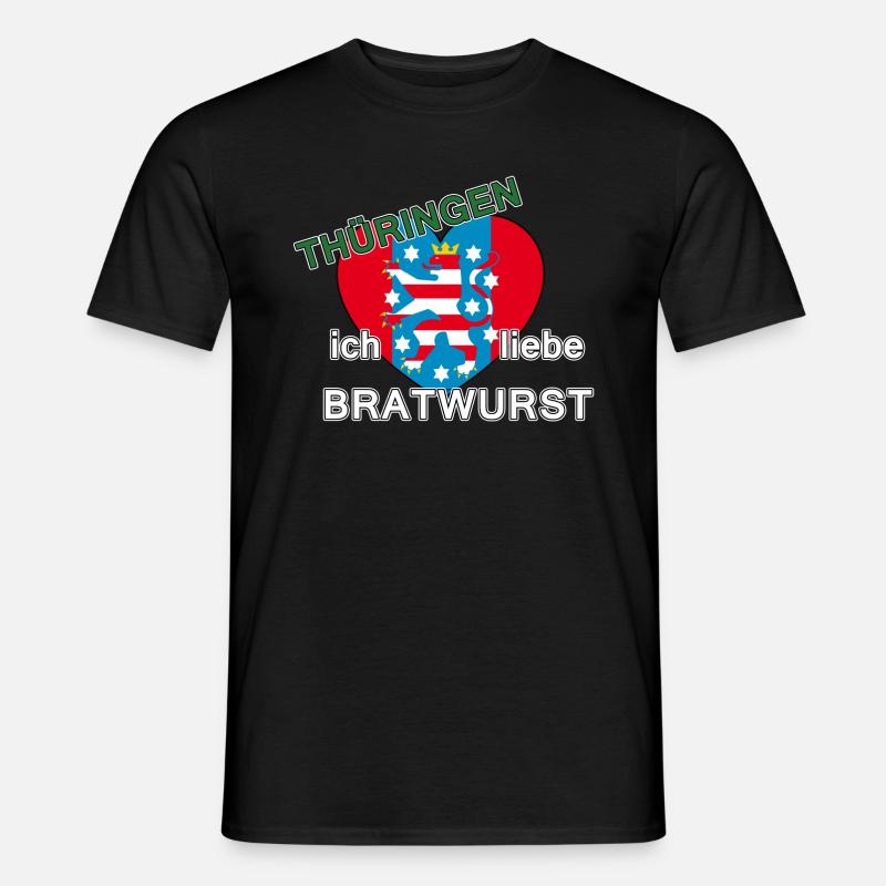Thüringen - ich liebe Bratwurst - Männer T-Shirt - Schwarz