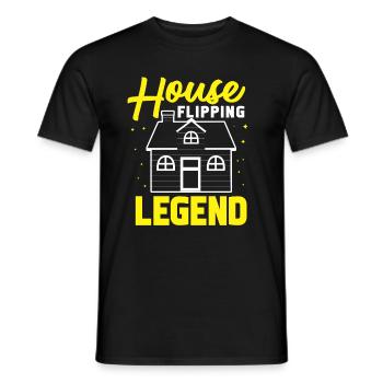 House Flipping Rénover maisons Flipper Flip - T-shirt homme - noir - Devant - AI Model Male 178 light (178cm)