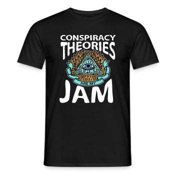 Conspiracy theory conspiracy theory Flat Earth - Men's T-Shirt - black - Front - AI Model Male 178 light (178cm)