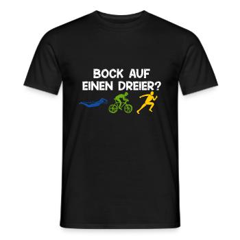 Fancy a threesome? Triathlon triathlete sport - Men's T-Shirt - black - Front - AI Model Male 178 light (178cm)
