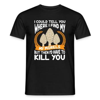 Morels Morels Morel Mushroom Pickers Mushrooms Mushroom - Men's T-Shirt - black - Front - AI Model Male 178 light (178cm)