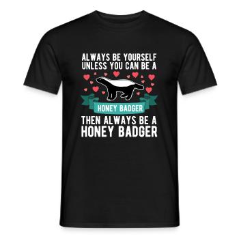 Honey Badger Honey Badger Bien-être des animaux Martre - T-shirt homme - noir - Devant - AI Model Male 178 light (178cm)