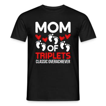 Mutter von Drillingen Drillinge Mama Schwanger - Männer T-Shirt - Schwarz - Vorne - AI Model Male 178 light (178cm)