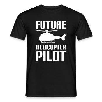 Future Helicopter Pilot Family Kids Pilots - Men's T-Shirt - black - Front - AI Model Male 178 light (178cm)