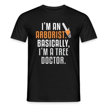 Arborist Arboriste Arborescence Arbores - T-shirt homme - noir - Devant - AI Model Male 178 light (178cm)