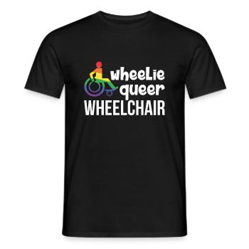 Rollstuhl Rollstuhlfahrer Handicap LGBT Humor - Männer T-Shirt - Schwarz - Vorne - AI Model Male 178 light (178cm)
