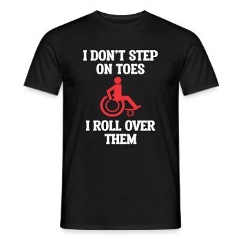 Fauteuil roulant Handicap Rolli Humour - T-shirt homme - noir - Devant - AI Model Male 178 light (178cm)