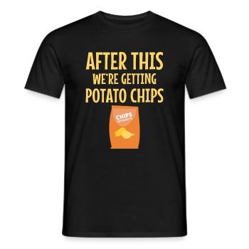 Chips de pommes de terre Manger Snack Bonbons Food - T-shirt homme - noir - Devant - AI Model Male 178 light (178cm)