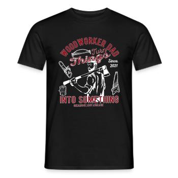 Menuisier bois bois menuiserie papa - T-shirt homme - noir - Devant - AI Model Male 178 light (178cm)