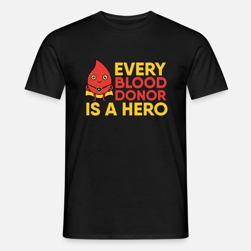 Blutspende Blutspender Blut Spender Spende spenden - Männer T-Shirt - Schwarz