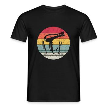Coiffure coiffure Coiffure Hairstylist - T-shirt homme - noir - Devant - AI Model Male 178 light (178cm)