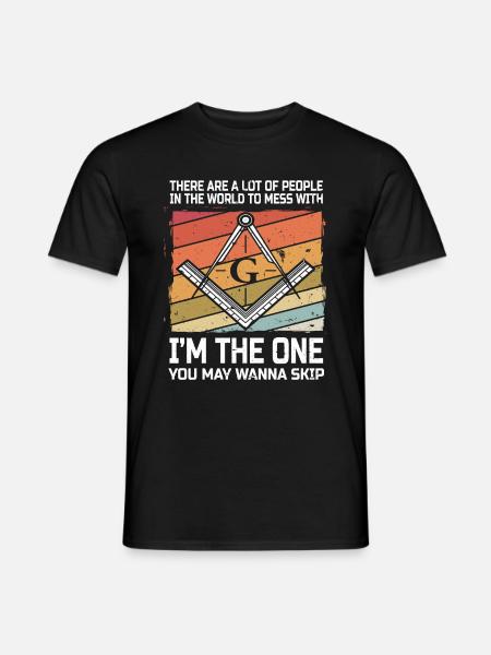Masonic Masonic Bricklayer Illuminati Symbol Circle Angle - Men's T-Shirt - black