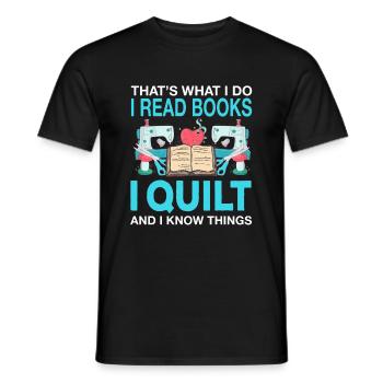 Quilt Stepping Quilting Sewing Knitting Needle Quilt - Men's T-Shirt - black - Front - AI Model Male 178 light (178cm)