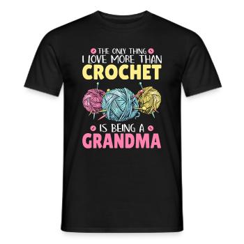 Crochet mamie crochet aiguille fil de couture couture - T-shirt homme - noir - Devant - AI Model Male 178 light (178cm)
