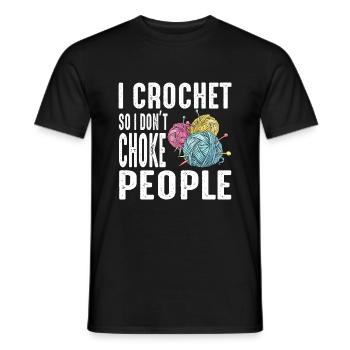 Crochet mamie crochet aiguille fil de couture couture - T-shirt homme - noir - Devant - AI Model Male 178 light (178cm)
