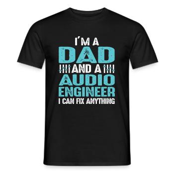 Ingénieur du son Ingénieur son Ingénieur musique DJ - T-shirt homme - noir - Devant - AI Model Male 178 light (178cm)