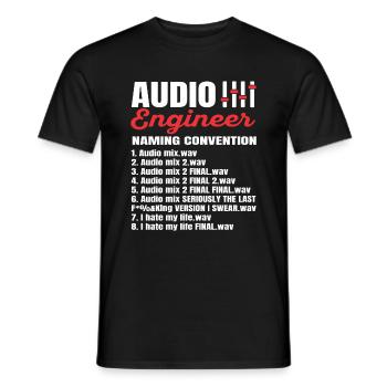 Ingénieur du son Ingénieur son Ingénieur musique DJ - T-shirt homme - noir - Devant - AI Model Male 178 light (178cm)