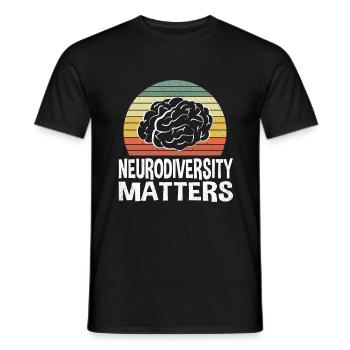 Neurodiversity Neurodiversité Autiste Autisme - T-shirt homme - noir - Devant - AI Model Male 178 light (178cm)