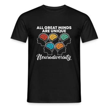 Neurodiversity Neurodiversité Autiste Autisme - T-shirt homme - noir - Devant - AI Model Male 178 light (178cm)