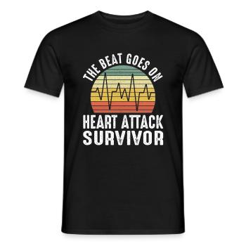 Crise cardiaque Transplantation cardiaque survivante - T-shirt homme - noir - Devant - AI Model Male 178 light (178cm)
