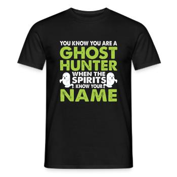 Ghost Hunting Ghost Hunter Ghost Halloween Haunted - Men's T-Shirt - black - Front - AI Model Male 178 light (178cm)