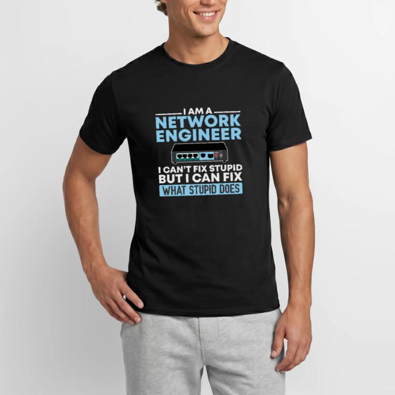 Netzwerktechniker Informatik Netzwerk Technk IT Männer T-Shirt