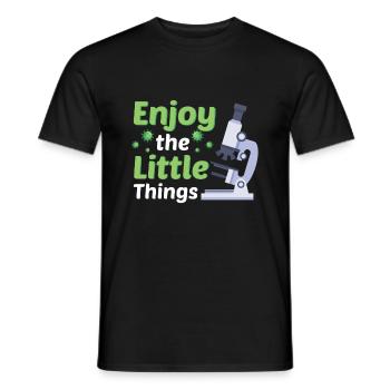 Microbiology Biology Student Biologist Laboratory - Men's T-Shirt - black - Front - AI Model Male 178 light (178cm)