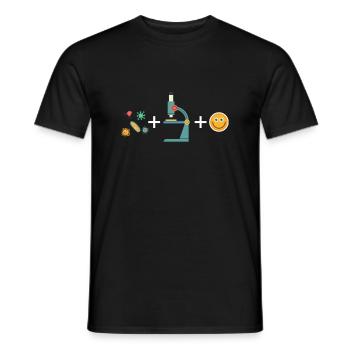 Microbiology Biology Student Biologist Laboratory - Men's T-Shirt - black - Front - AI Model Male 178 light (178cm)