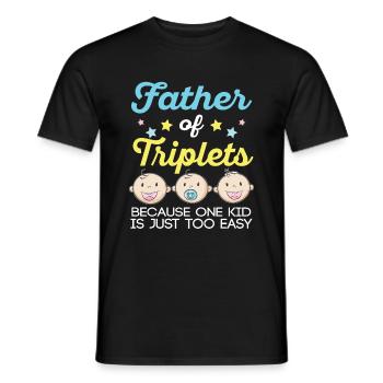 Papa von Drillingen Drillinge Papa Schwanger Vater - Men's T-Shirt - black - Front - AI Model Male 178 light (178cm)