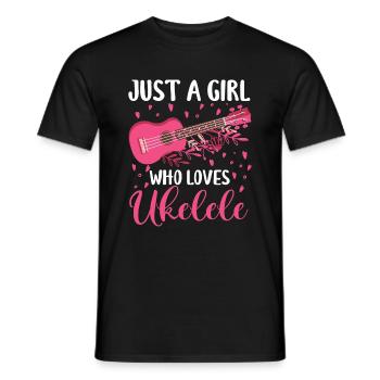 Ukulele Player Musical Instrument Guitar Uke Hawaii - Men's T-Shirt - black - Front - AI Model Male 178 light (178cm)