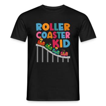Roller Coaster Amusement Park Amusement Park - Men's T-Shirt - black - Front - AI Model Male 178 light (178cm)