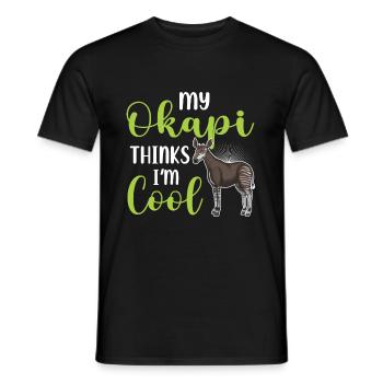 Okapi Giraffe Afrika Safari Zebra Wildnis Tiere - Männer T-Shirt - Schwarz - Vorne - AI Model Male 178 light (178cm)
