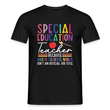Special Education Special Education Teacher School - Men's T-Shirt - black - Front - AI Model Male 178 light (178cm)
